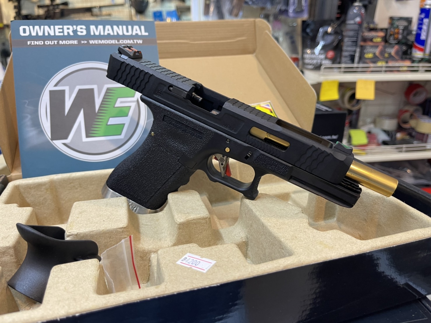 WE - Glock 34 G-Force T1 เฟรมดำ สไลด์ดำ ท่อทอง