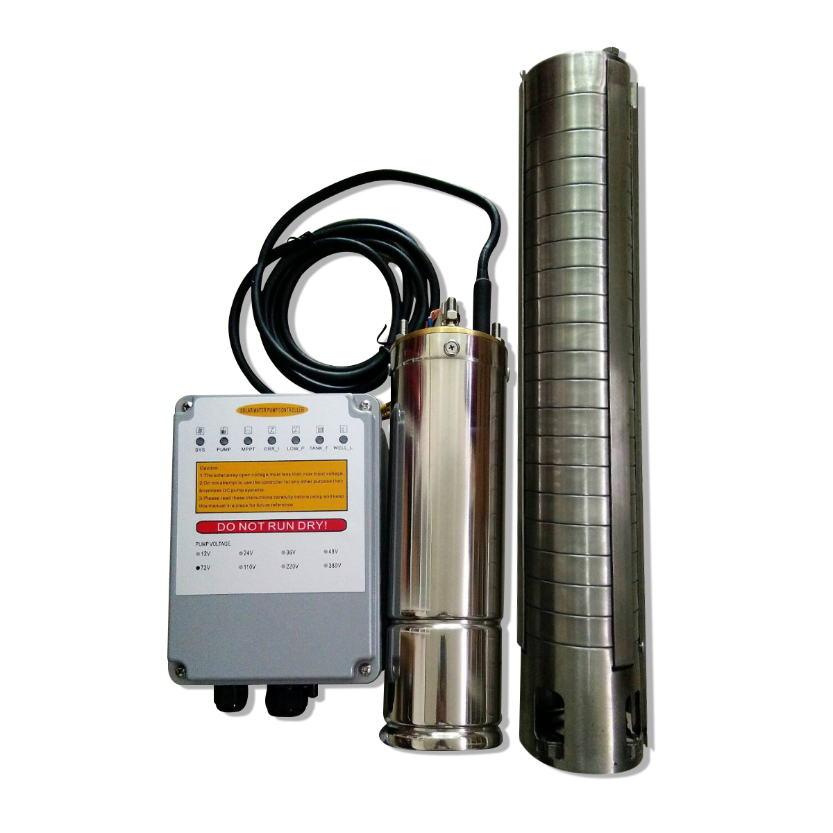 Solar Pump Submersible โซลาร์ปั๊ม ขนาด 4SPSC5.0/128-D72/1200 72V IP68