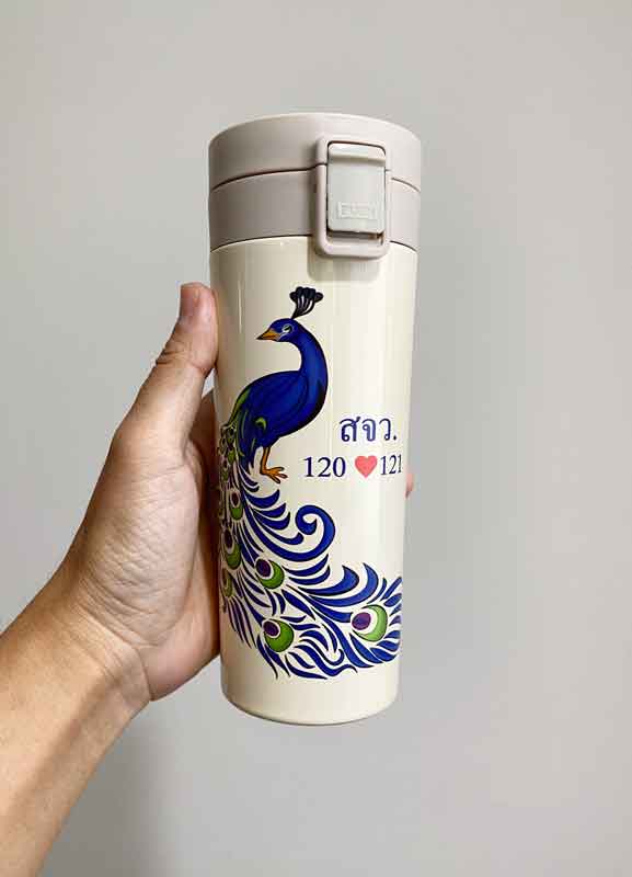 พิมพ์ UV โลโก้บริษัท สกรีน UV โลโก้บริษัท 4 สี