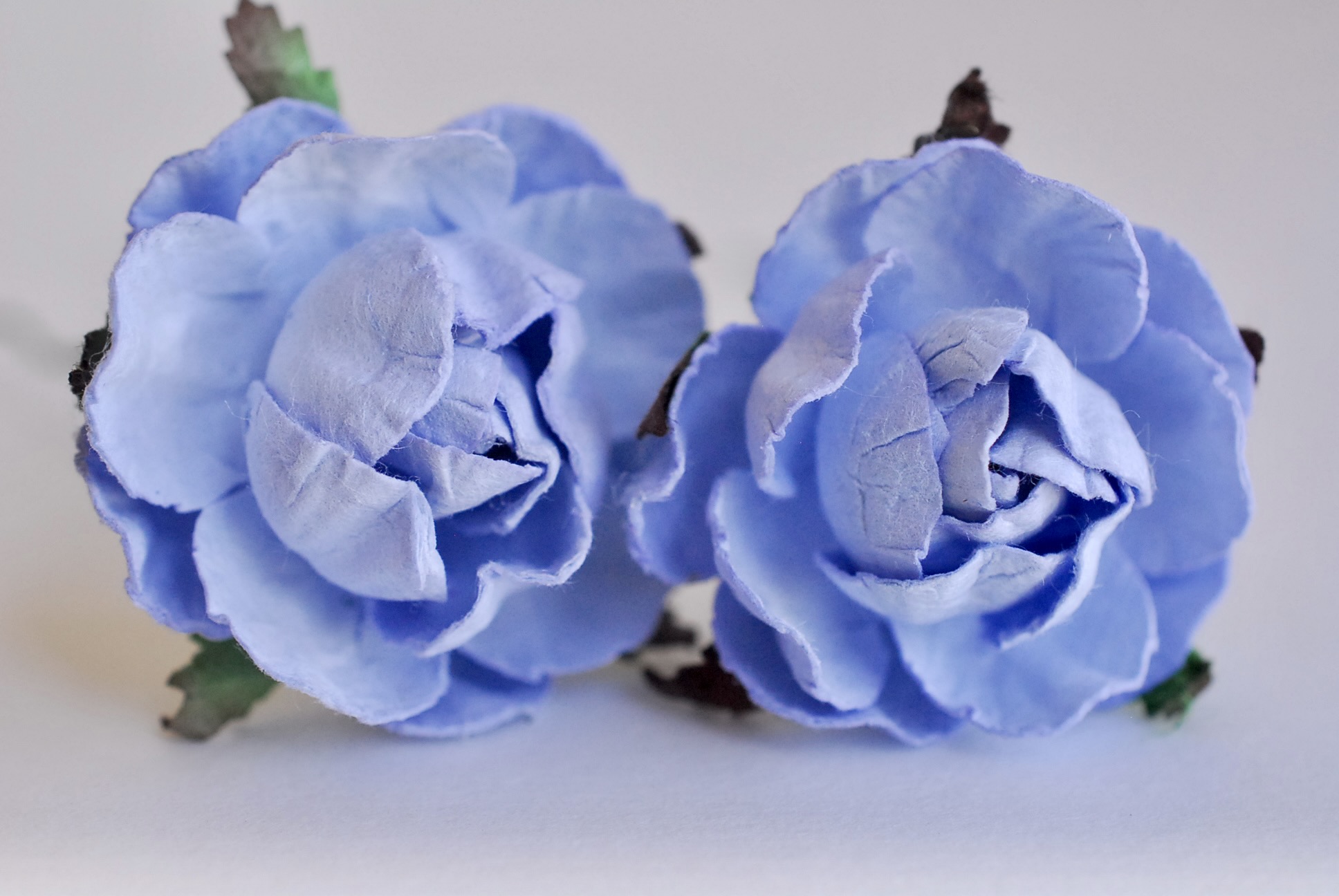 ดอกไม้กระดาษสาราคาส่ง, ดอกไม้กระดาษ,สำหรับตกแต่งของชำร่วย งานแต่งงาน ดอกกุหลาบกลม peony ขนาด 3.5 cm. จำนวน 25 ดอก, สีน้ำเงินตุ่น Paper Flowers, Peony flowers supplies size 3.5 cm./ 25 pieces, handmade flowers, peony pale blue color.