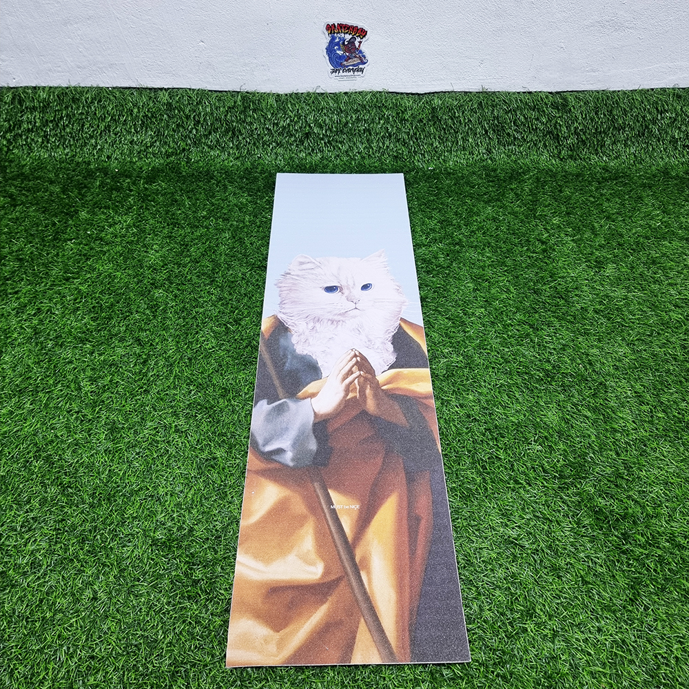 [0304] สติ๊กเกอร์กระดาษทราย ลายแมวกราฟฟิก ขนาด 83x24cm street skateboard Grip tape