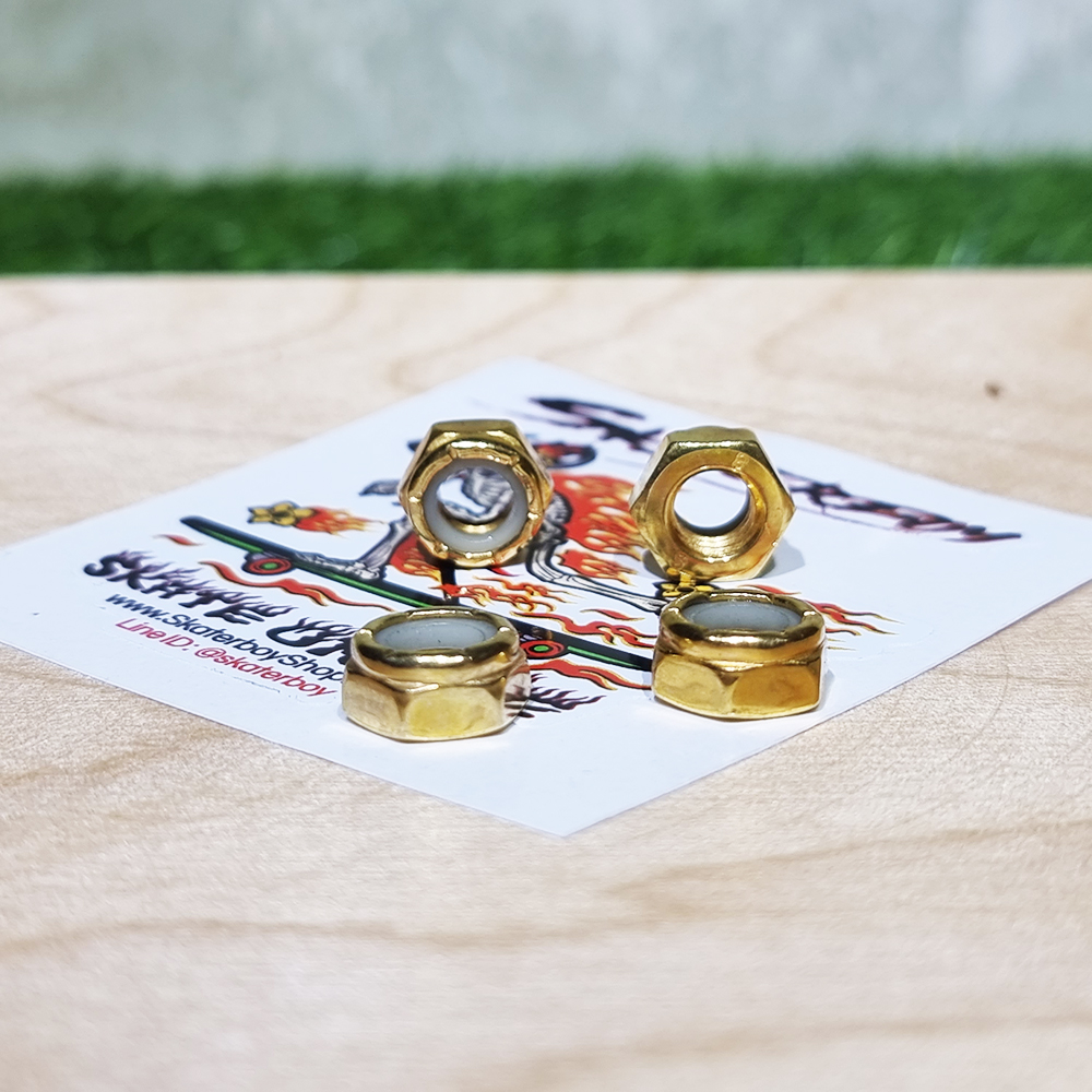 [0318] น็อตยึดล้อสเก็ตบอร์ดติดทรัค ตัวเมียแต่ง ชุบสีโลหะเงา 5สี E-Coating nut carbon steel