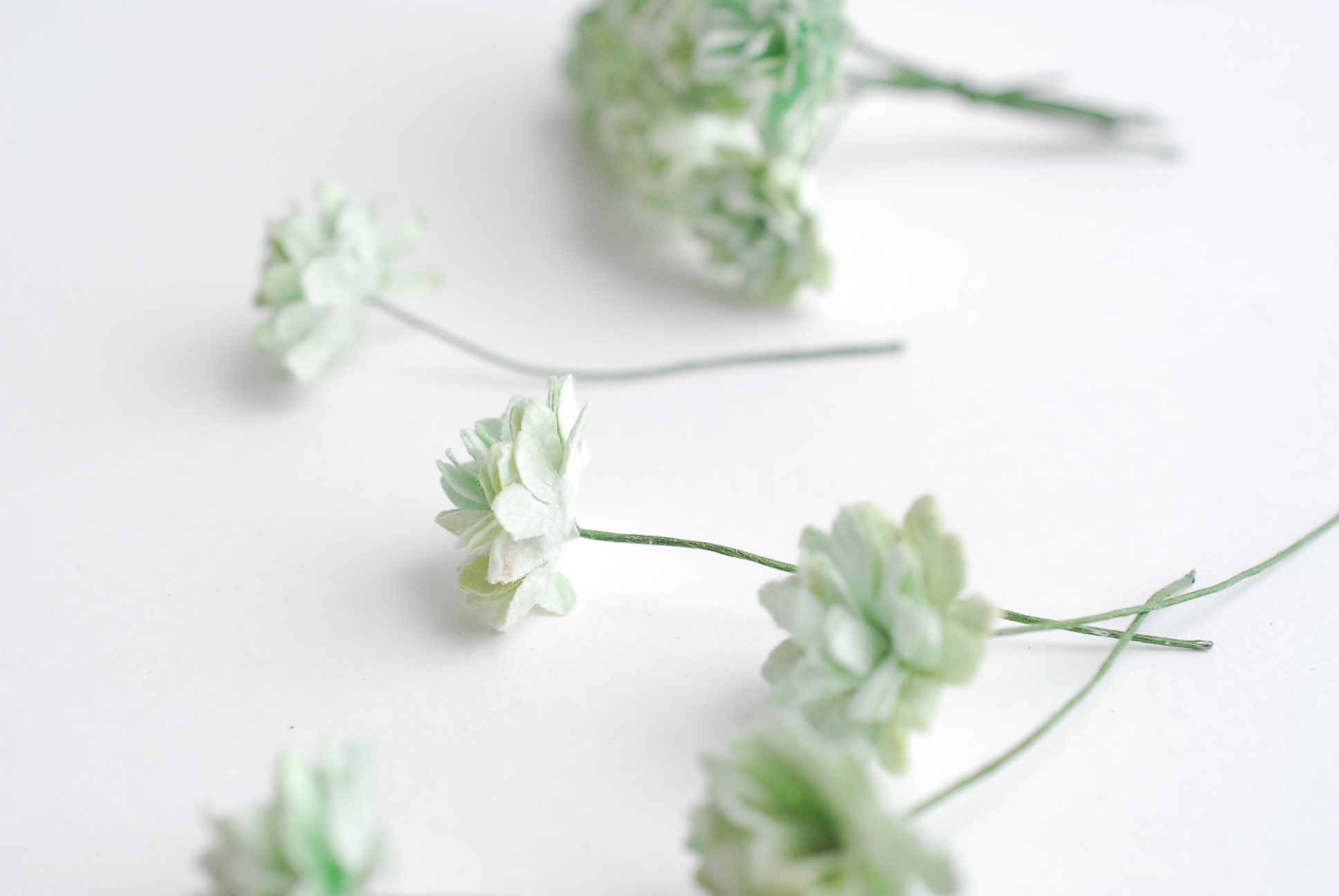 ดอกไม้ประดิษฐ์, ดอกไม้กระดาษสา, ดอก gypsophila, ดอกยิปโซ งานประดิษฐ์ตกแต่งของชำร่วย, ดอกไม้ทำพานพุ่ม,พานพวงมาลัย, พานรับไหว้, ขนาด 2 cm. สีเขียวมิ้นต์