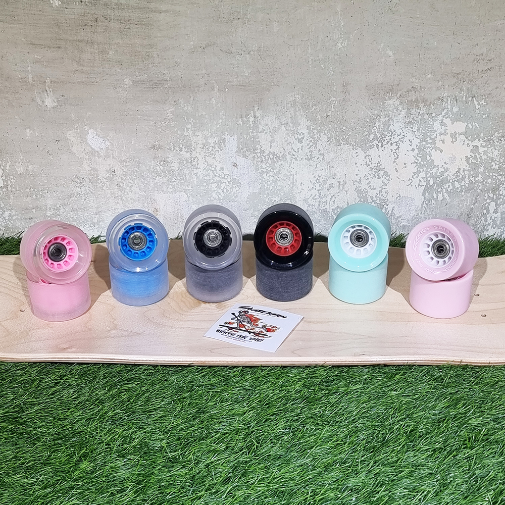 [0317][ลด50%] ล้อสเก็ตบอร์ด 70x50mm 80A ล้อใสมีไฟ RGB ล้อเปิดหน้า แกนพลาสติกน้ำหนักเบา พร้อมแบริ่ง