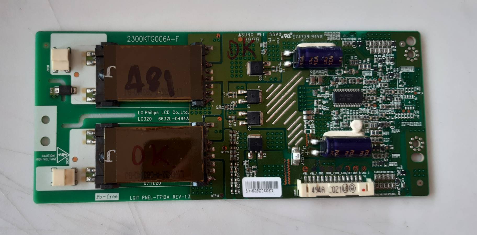 อันที่ 481 LG 32LG60UR อินเวอร์เตอร์ 6632L-0494A ดีเทสแล้ว
