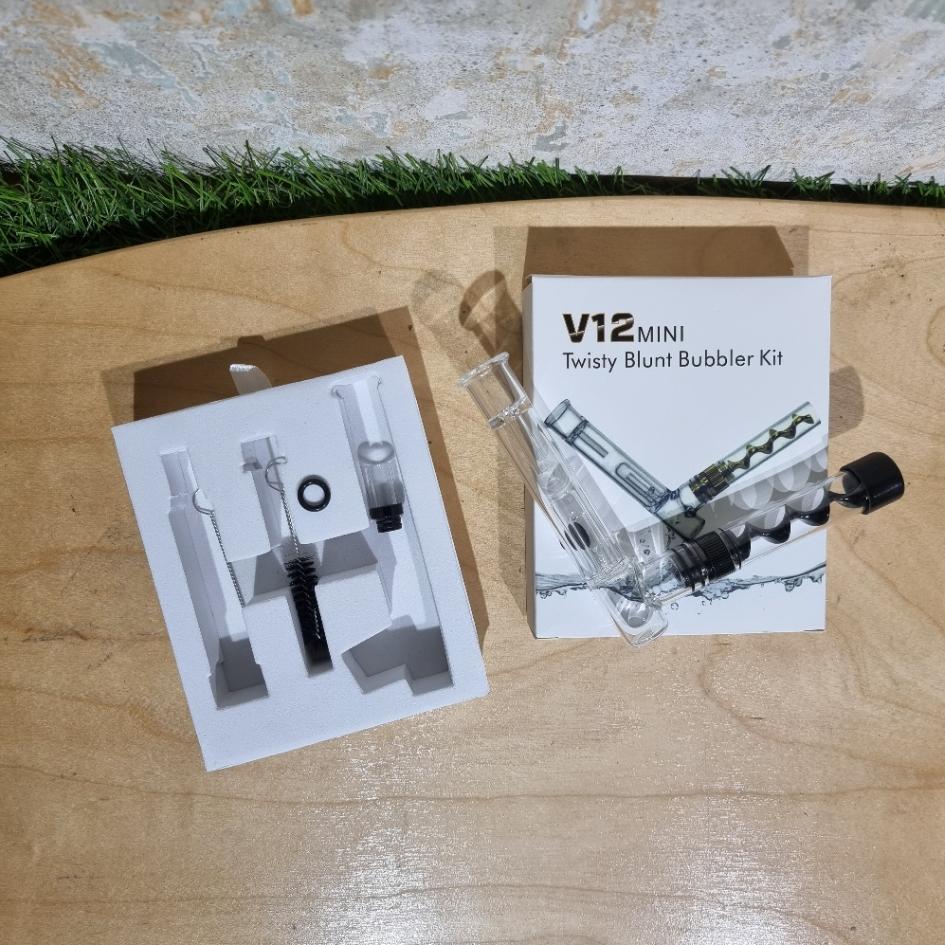 [1006] ท่ออเนกประสงค์ Twisty Glass Blunt พร้อม อุปกรณ์ทำความสะอาด ขนาดเล็ก พกง่าย chillum