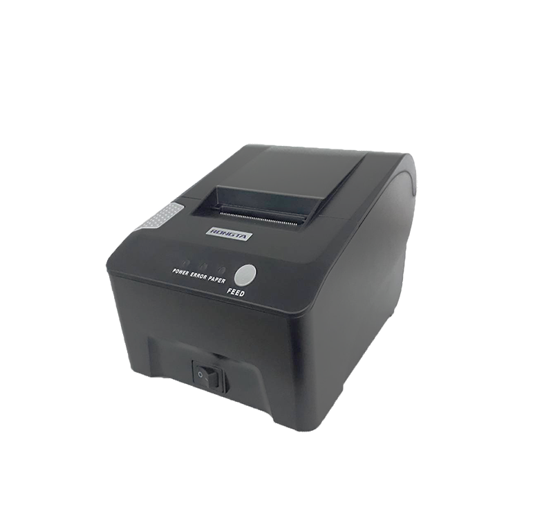 Thermal printer รุ่น RP58II ใช้กระดาษความร้อนกว้าง 57 มม., เชื่อมต่อด้วยสัญญาณ RS232