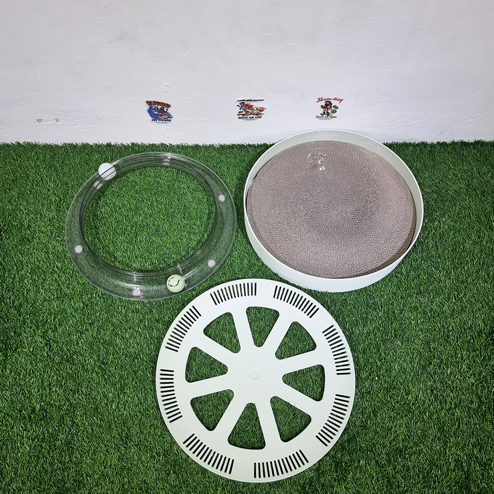 [1100] ของเล่นแมว บอลกระดิ่งด้านล่าง กระดาดลังลับเล็บด้านบน แก้ปัญหาแมวทำลายบ้าน