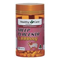 Healthy Care Sheep Placenta 5000mg 100 Capsules เฮลตี้แคร์ ฌีพ พลาเซนต้า รกแกะชนิดเม็ด 5000 มิลลิกรัม ขนาด 100 เม็ด