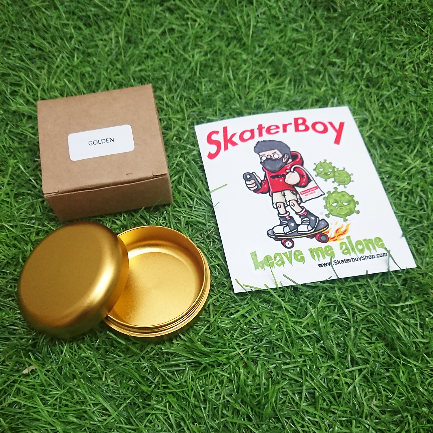 [1003] กล่องเก็บสมุนไพร กลม 2ขนาด Aluminum กันชื้น กันฝุ่น เก็บยา