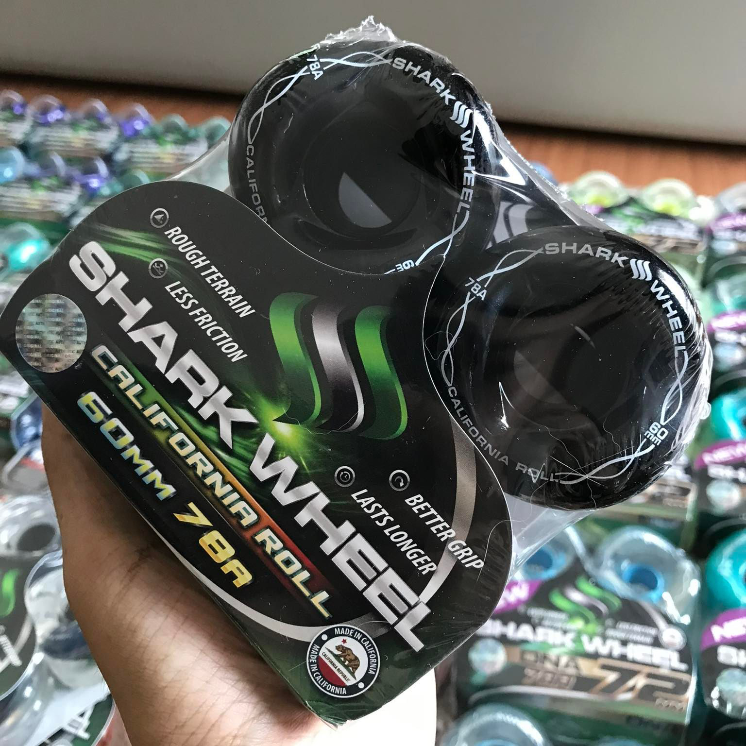 [0316][US] ล้อ shark wheel ขนาด 60mm ความแข็ง 78A ล้อดีดหิน ทางขรุขระ