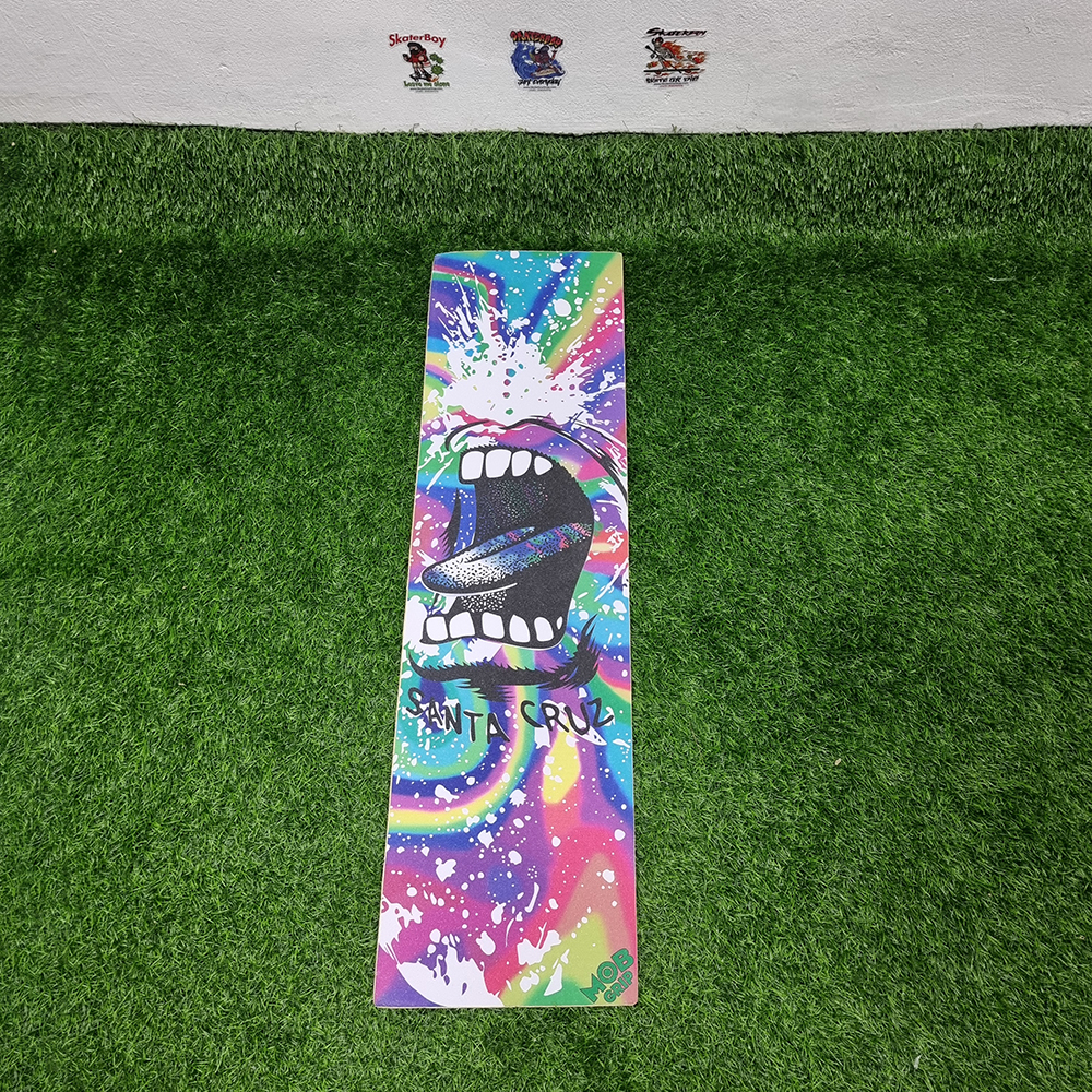 [0304] สติ๊กเกอร์กระดาษทราย 85x23cm ลายแมวกับปาก street skate Grip tape