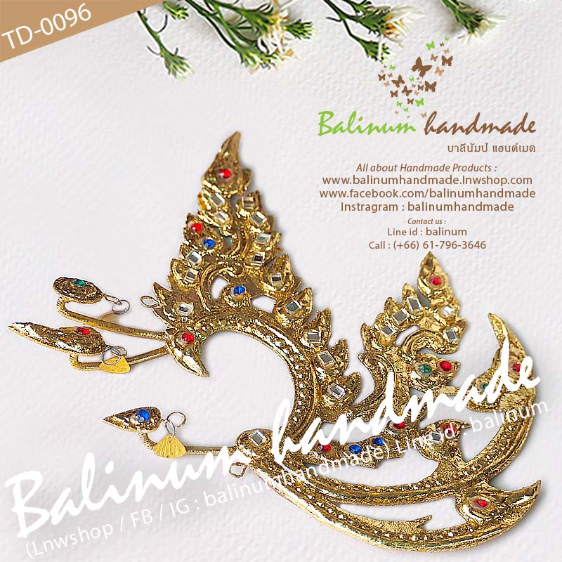 (สำหรับผู้ใหญ่) เครื่องประดับหู (จรหู, จอนหู) หุ้มทองคำแท้ 100% งานแฮนด์เมด ประดับพลอยสี (สำหรับผู้ใหญ่) ทอง (Gold)
