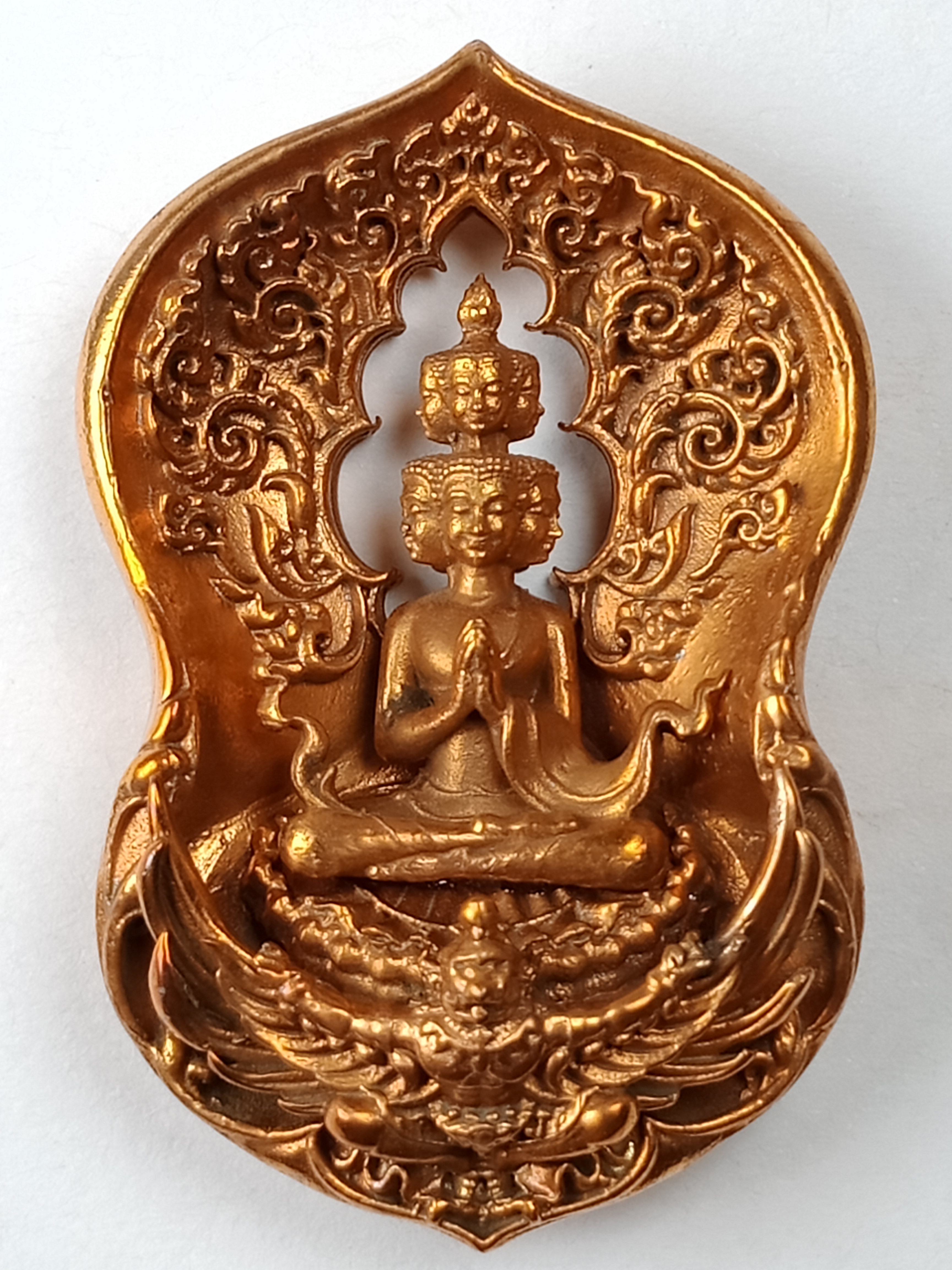 พระเศรษฐีนวโกฏิ. (รุ่นแรก) เนื้อ : ทองอำพัน