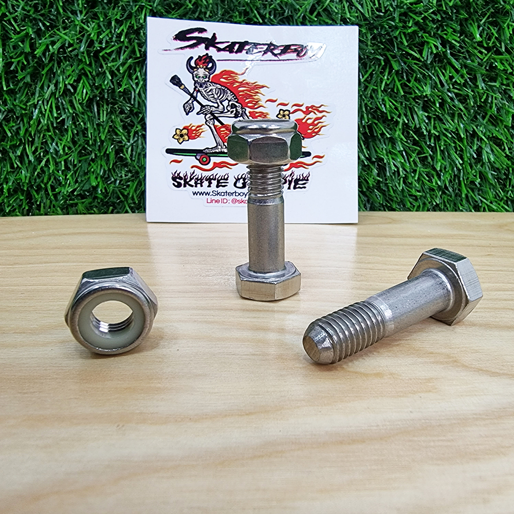 [0313] น็อต KingPin SM S7 ตัวผู้สูงขึ้นกันน็อตคลาย พร้อมตัวเมีย รุ่นพิเศษ บ่าสูงลูกปืนใหญ่