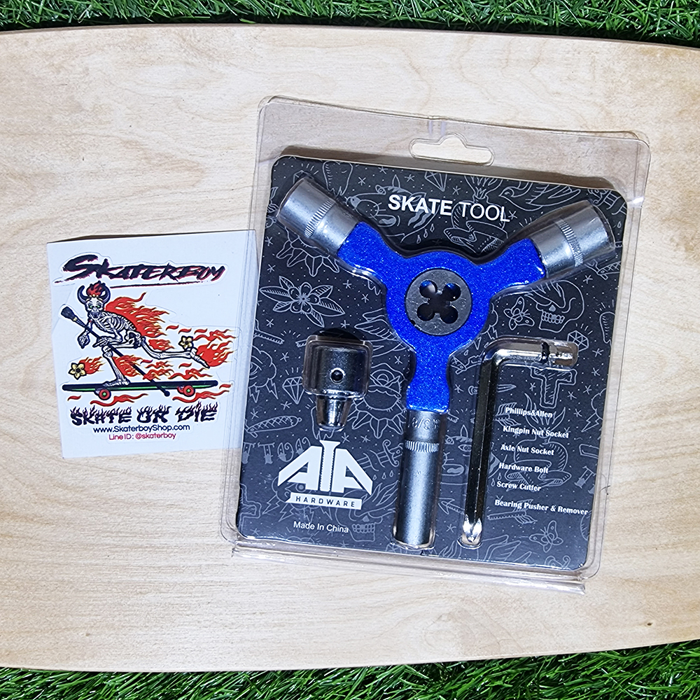 [0320] เครื่องมือสำหรับสเก็ตบอร์ด เหล็กทั้งชิ้นทนมาก ถอดล้อ ถอดบูชชิ่ง ถอดทรัค ถอดลูกปืน Skate Tool
