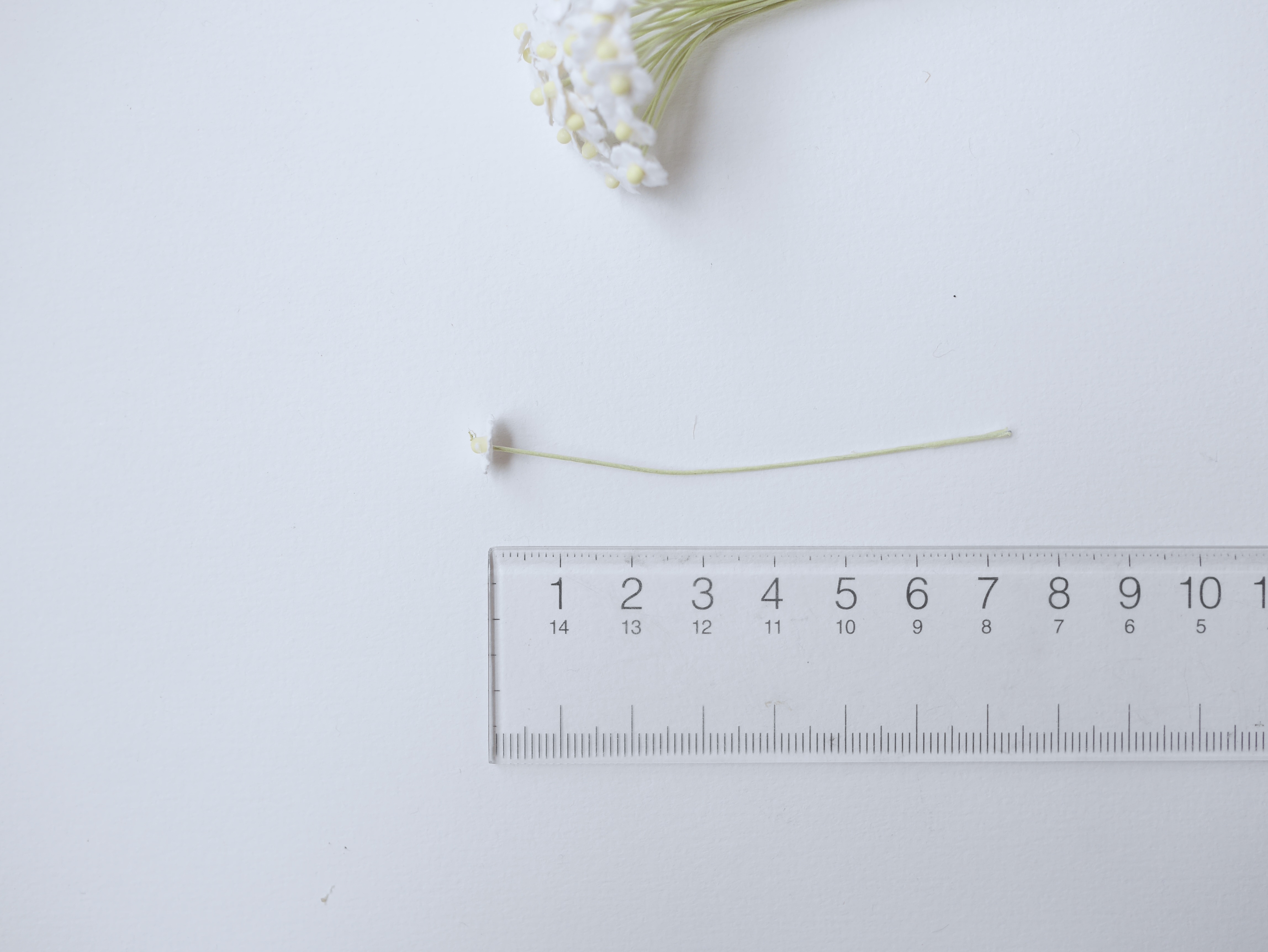 ดอกไม้กระดาษสา ดอกไม้กระดาษสาราคาส่ง ดอกไม้กระดาษสำหรับตกแต่ง งานแต่งงาน หรือติดของชำร่วย ดอกไม้จิ๋ว 100 ดอก ขนาด 0.6 cm. สีขาว Small Paper Flower with stem, , 100 pcs., size 0.5 cm., small creeping ladies flowers 1 layer, white color.