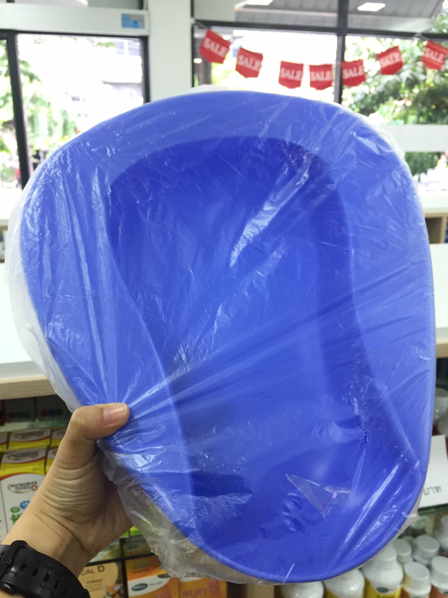 หม้อนอนพลาสติก (สีฟ้า) (MPPC). สำหรับผู้ป่วยติดเตียง