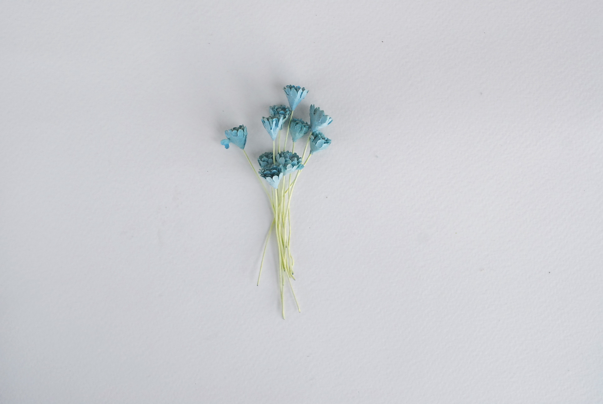 ดอกไม้ประดิษฐ์, ดอกไม้กระดาษสา, ดอก gypsophila, ดอกยิปโซ งานประดิษฐ์ตกแต่งของชำร่วย, ดอกไม้ทำพานพุ่ม, พานรับไหว้, ขนาด 0.4 cm. สีฟ้าตุ่น colonial blue