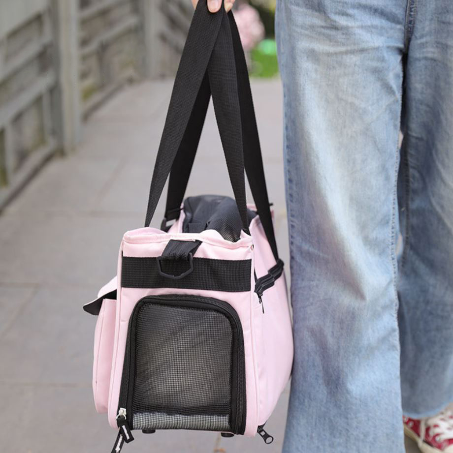 [1100] กระเป๋าสุนัข แมว ถือ สะพายข้าง ใส่แมวง่าย ระบายอากาศดี