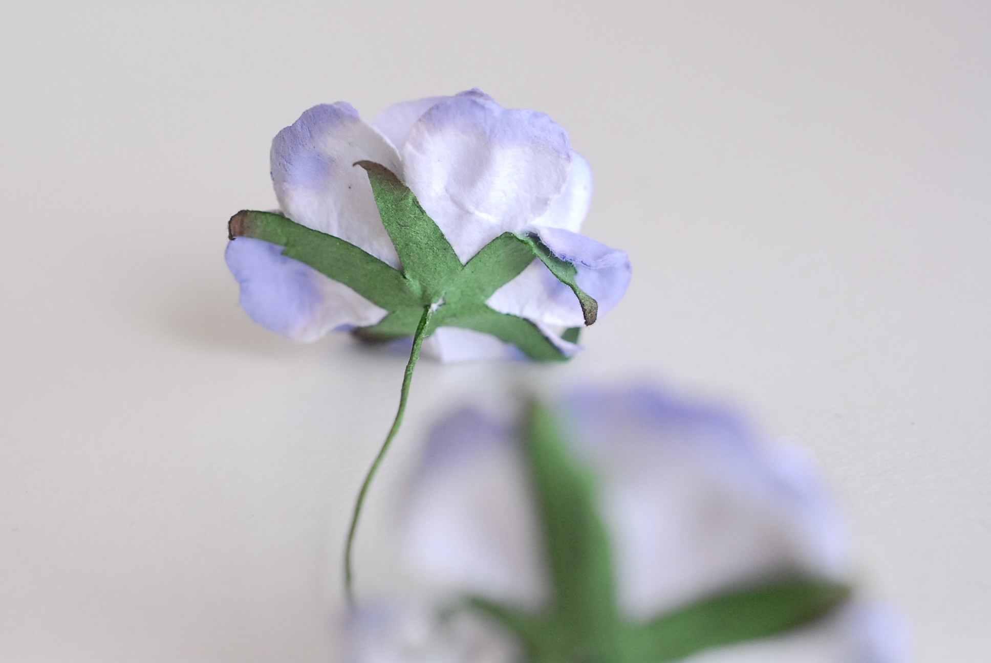 ดอกไม้กระดาษสา ดอกกุหลาบกระดาษสา ดอกไม้กุหลาบ ดอกไม้ประดิษฐ์ สำหรับตกแต่ง หรืองานแต่งงาน สีฟ้าตุ่นปัดขาว ขนาด 3.5 cm. จำนวน 25 ดอก Paper flowers, handmade flowers, small roses paper size 3.5 cm. 25 pieces, pale blue brush white color.