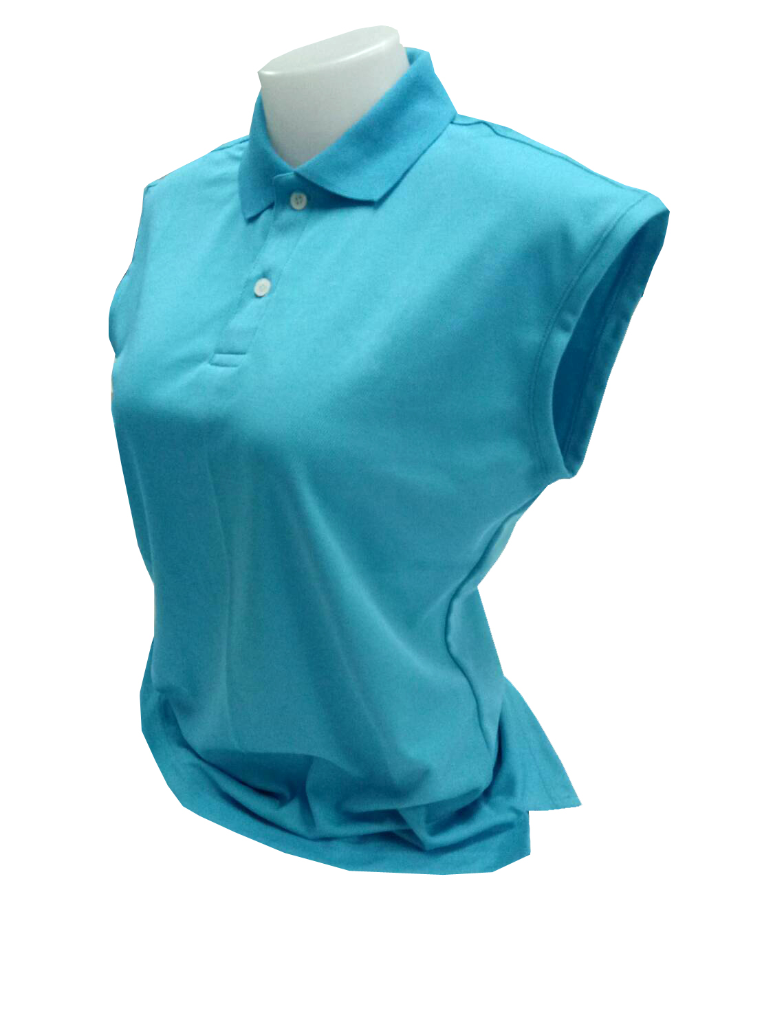 เสื้อโปโล แขนกุด สีฟ้า