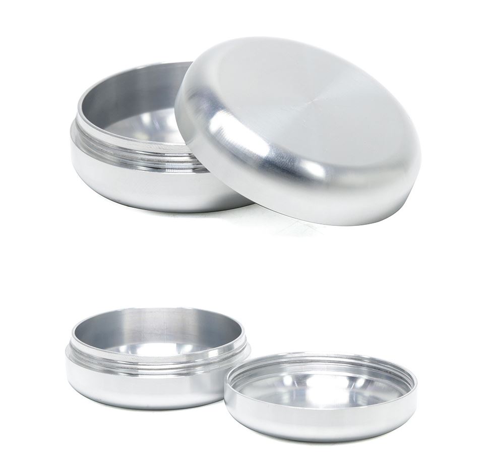 [1003] กล่องเก็บสมุนไพร กลม 2ขนาด Aluminum กันชื้น กันฝุ่น เก็บยา