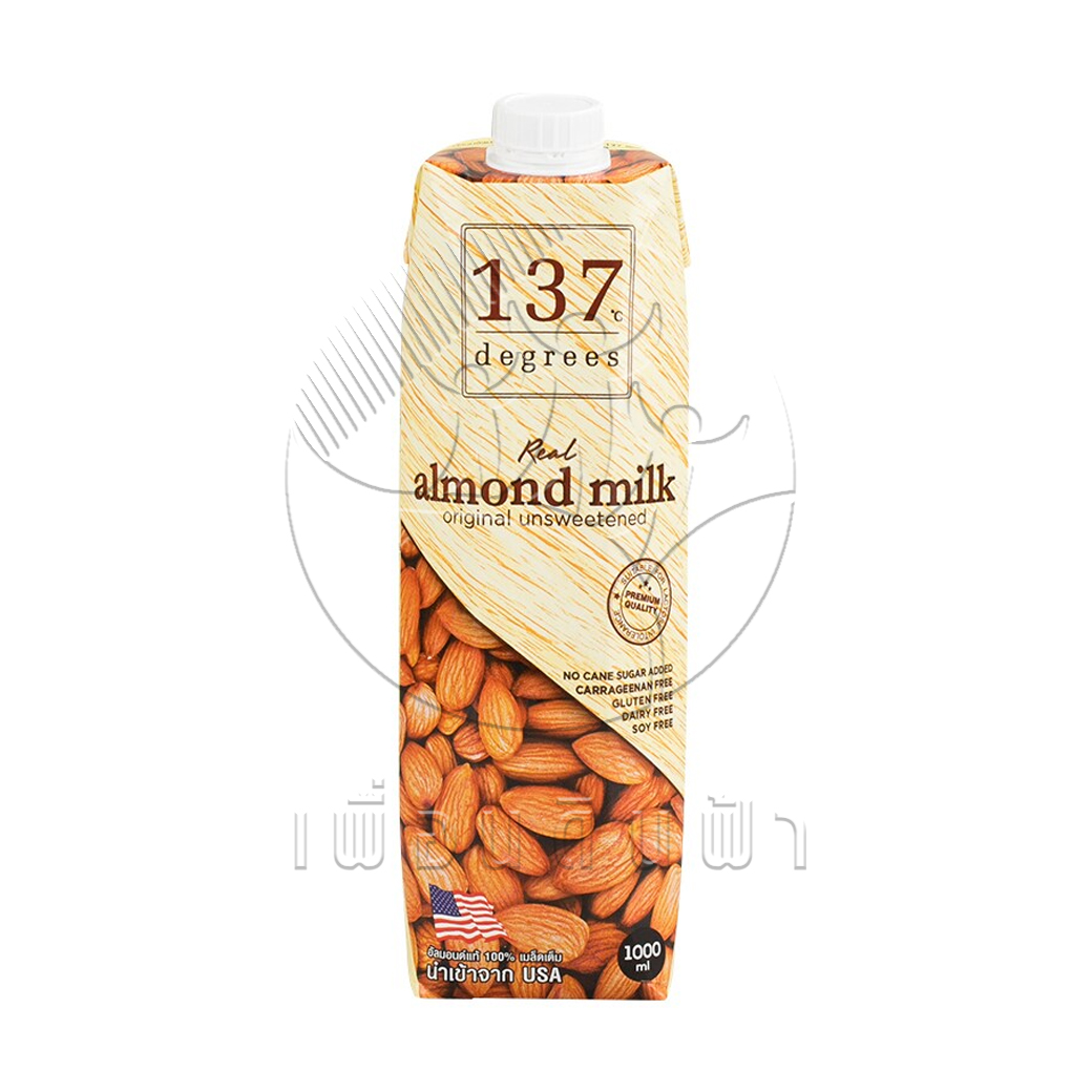B03 [137Degrees] นมอัลมอนด์ Unsweetened รสดั้งเดิม สูตรไม่มีน้ำตาล 1000ml. "เจ"