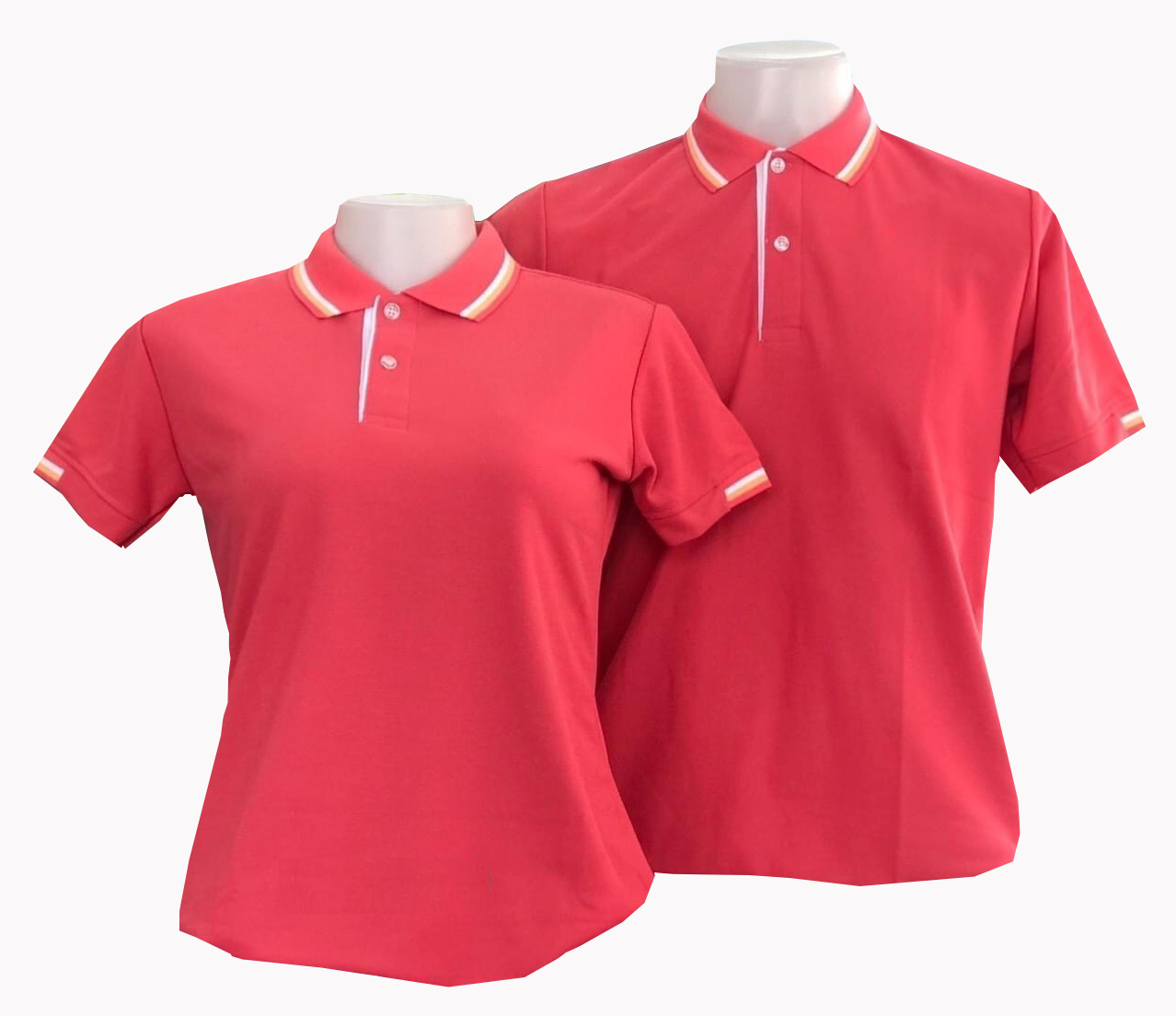 เสื้อโปโลสีพีช เสื้อโปโลสีส้มอมชมพู