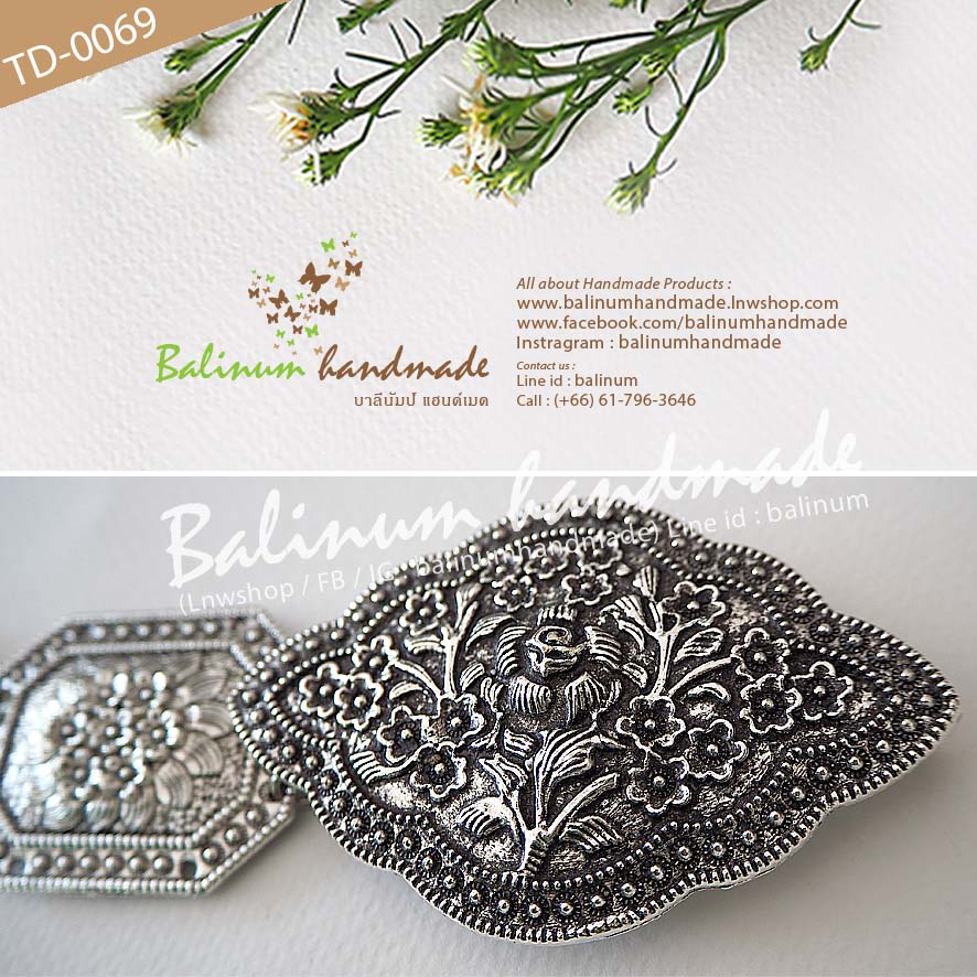 Thai Traditional Silver Belt Chain Vintage Bohemian Antique เข็มขัดเงิน สไตล์วินเทจโบฮีเมียนแอนทีค สวมใส่ง่าย จะใส่แมทซ์กับผ้าซิ่น ผ้าไทย ชุดเมือง ชุดล้านนา หรือกับกระโปรง และกางเกงยีนส์ ก็ดูเก๋และเท่ห์ดีค่ะ เงิน (Silver)