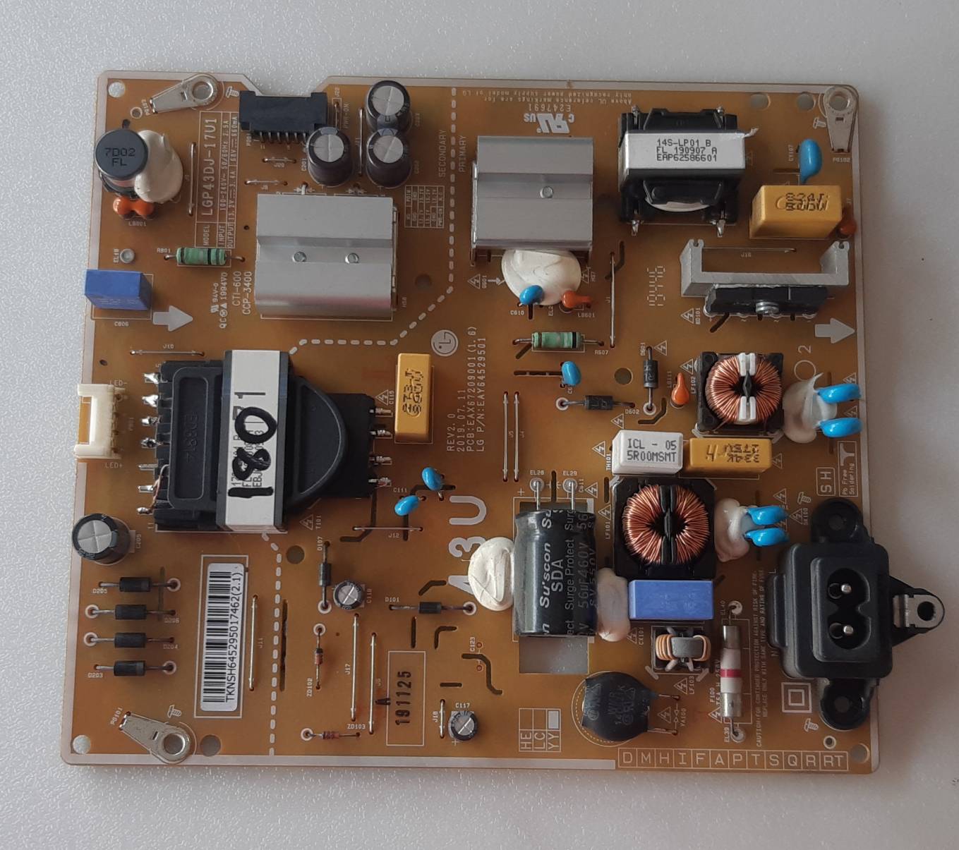 อันที่ 180 LG 43UM7100PLB ซัฟฟลาย EAX67209001 EAY64529501 ดีเทสแล้ว