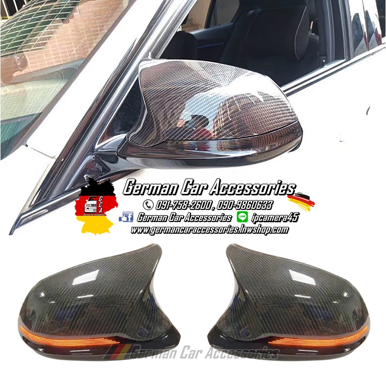กรอบกระจกCarbonแบบ6ชิ้น+ไฟเลี้ยว5เส้น BMW F20 เหมือนMแท้ที่สุด