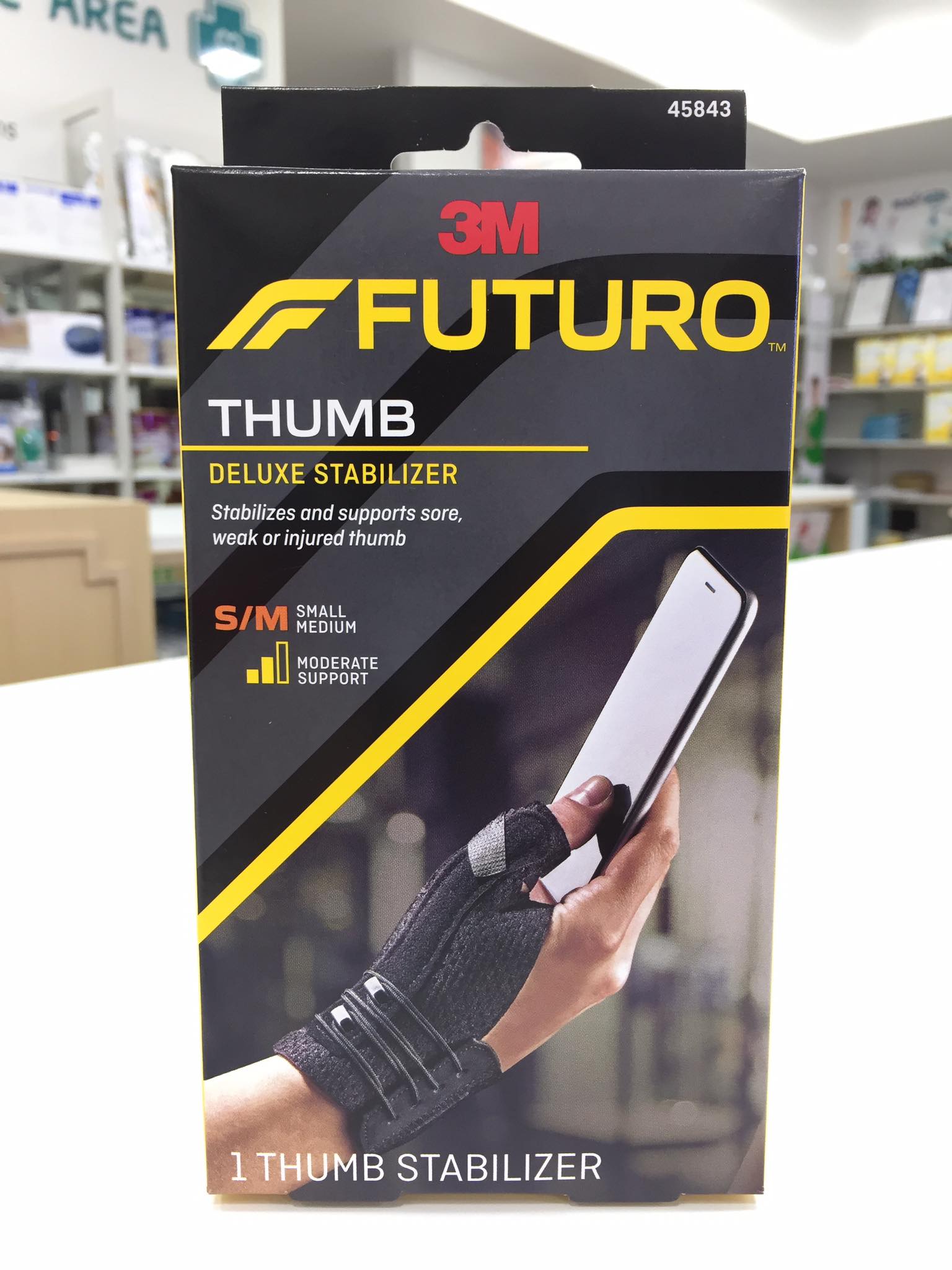 FUTURO TRUMB DELUXE STABILZER "S/M" อุปกรณ์พยุงนิ้วหัวแม่มือ รุ่นสีดำ