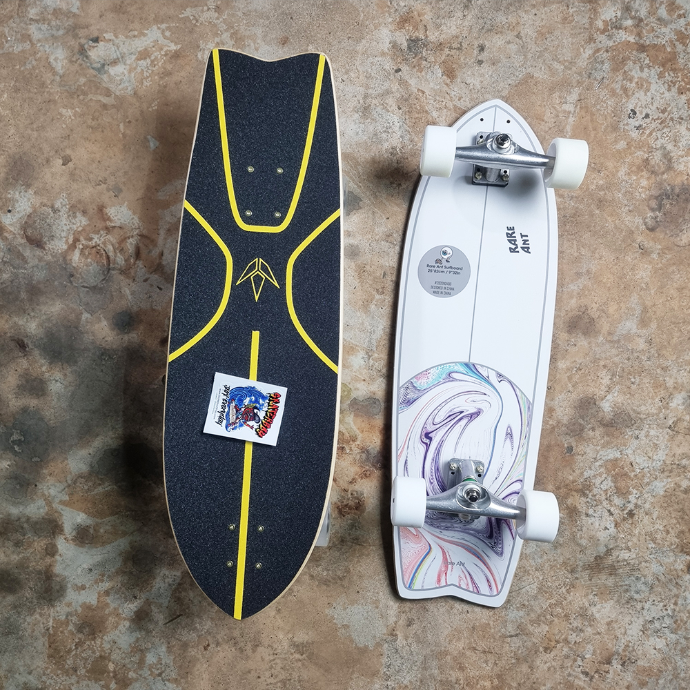 0202 RareAnt Surf skate บอร์ด 31x9.5นิ้ว ล้อ 65mm ทรัค CX4 setting ดี งานสวย ปริ้นลายลงผ้า