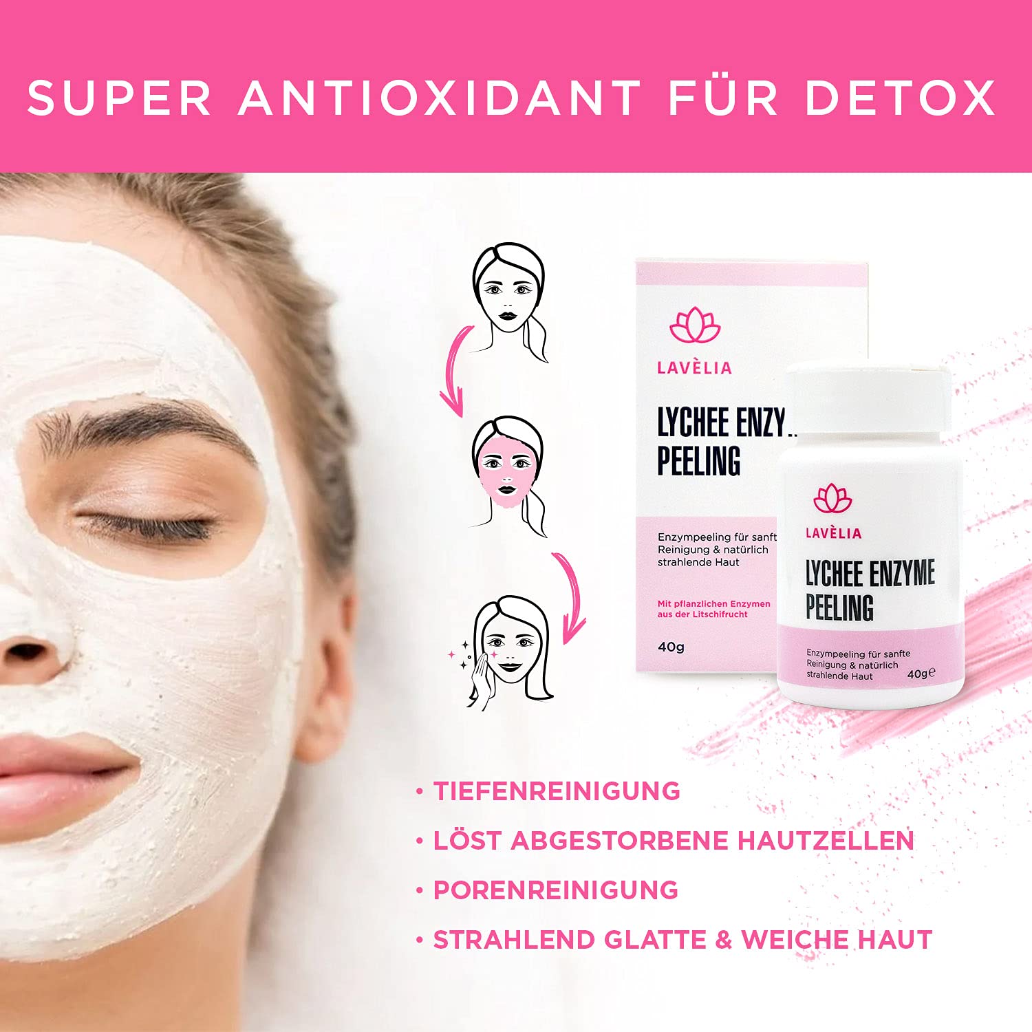 Lavelia Beaty Lychee Enzyme Peeling 40g (แบรนด์จากเยอรมัน) 0 กก.