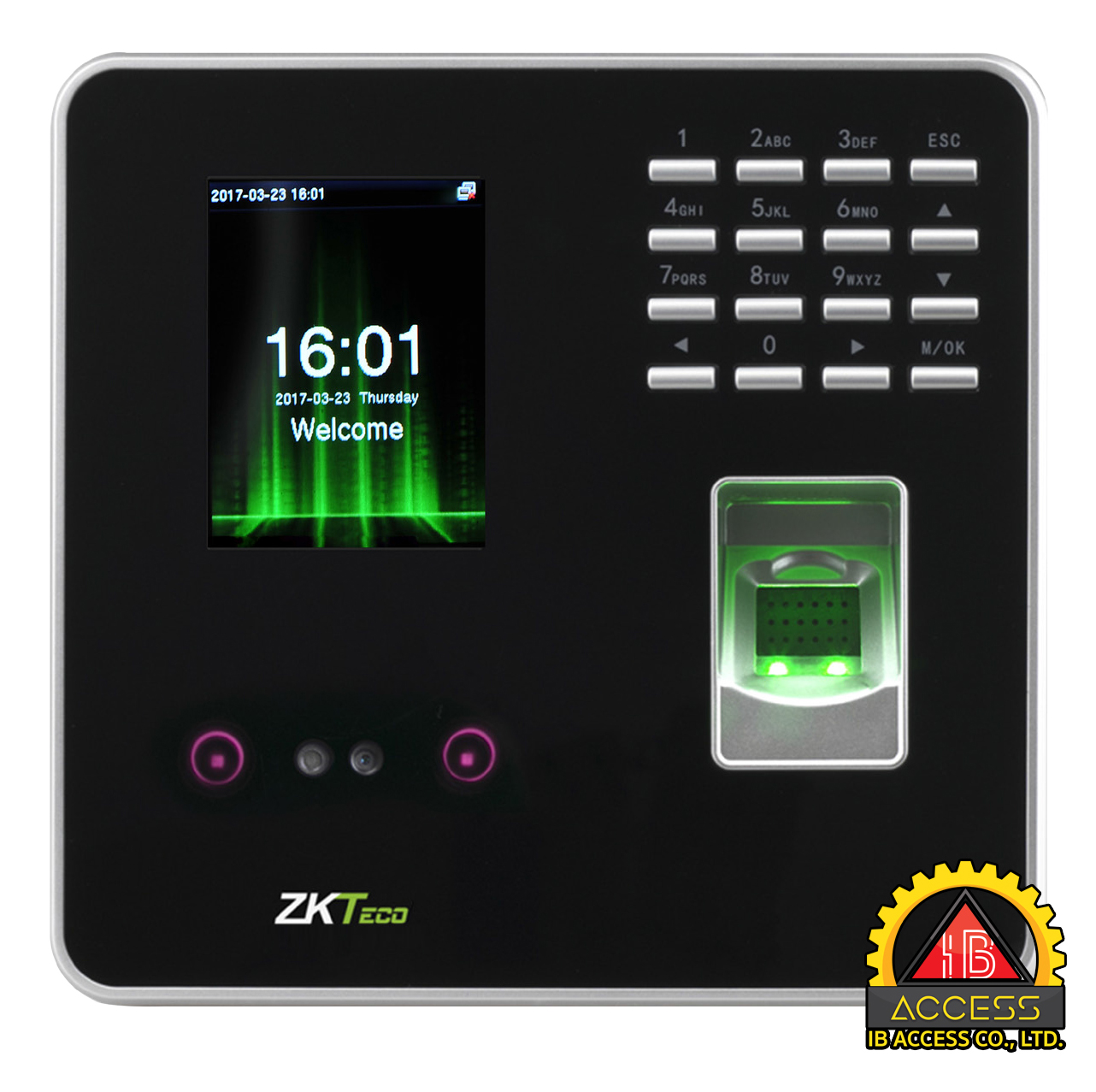 เครื่องสแกนใบหน้า ยี่ห้อ ZKTeco รุ่น MB20 รองรับระบบ Access Control