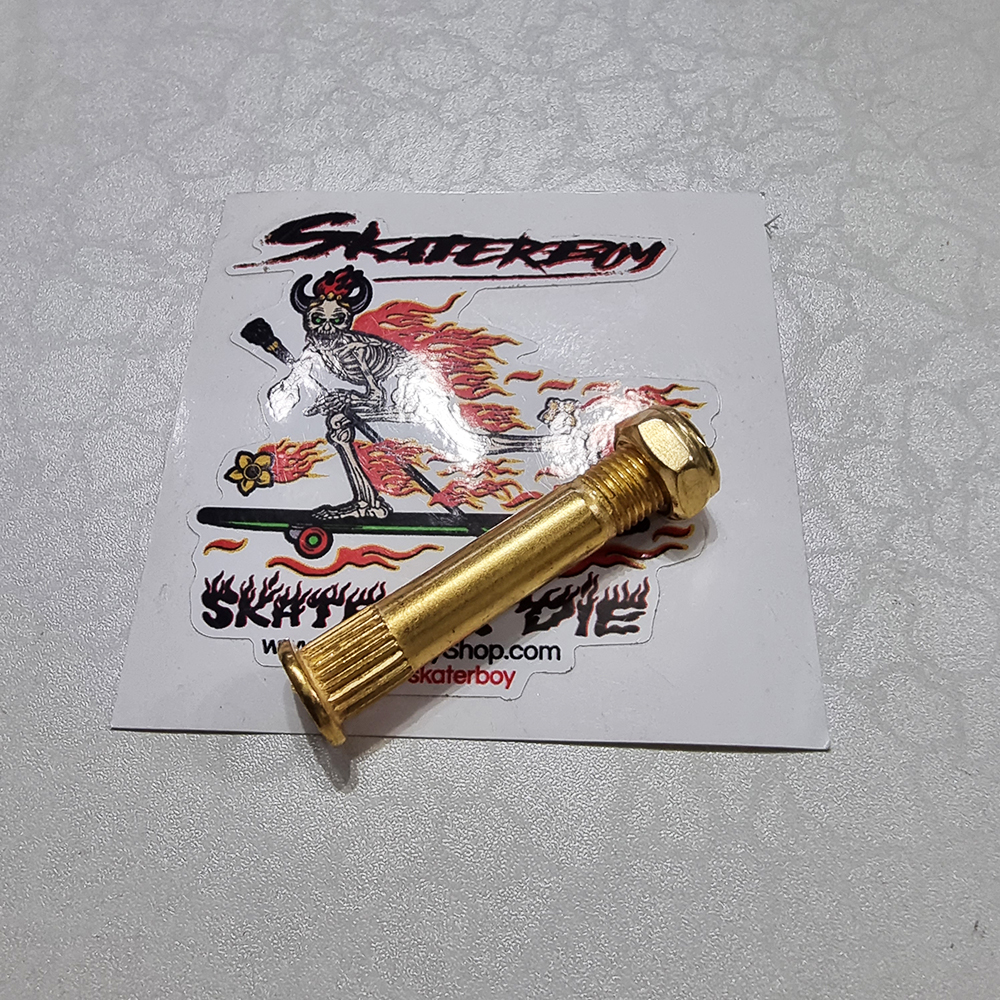 [0314] น็อตทอง kingpin ยึดบูชชิ่ง พร้อมตัวเมีย 53mm 60mm 65mm มีบ่า มีฟันมะเฟืองเกาะเบ้า