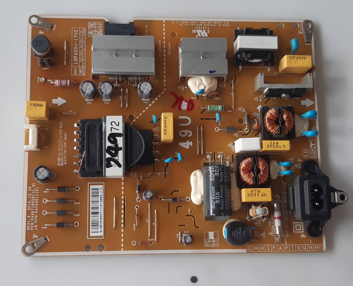 อันที่ 749 LG 49UK6300PTE ซัฟฟลาย EAX67189201 ดีเทสแล้ว