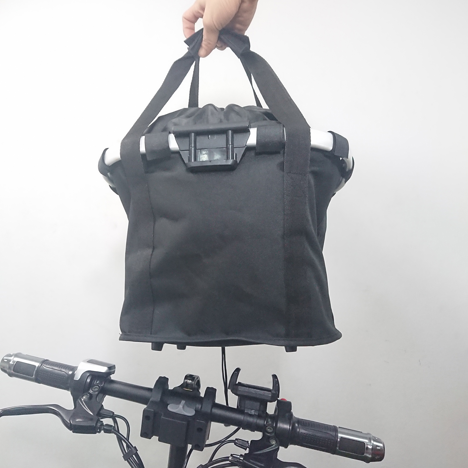 [0901] ตะกร้าหน้า จักรยาน พับได้ ถอดหิ้วได้ อลูมิเนียม 3แบบ E bike Basket