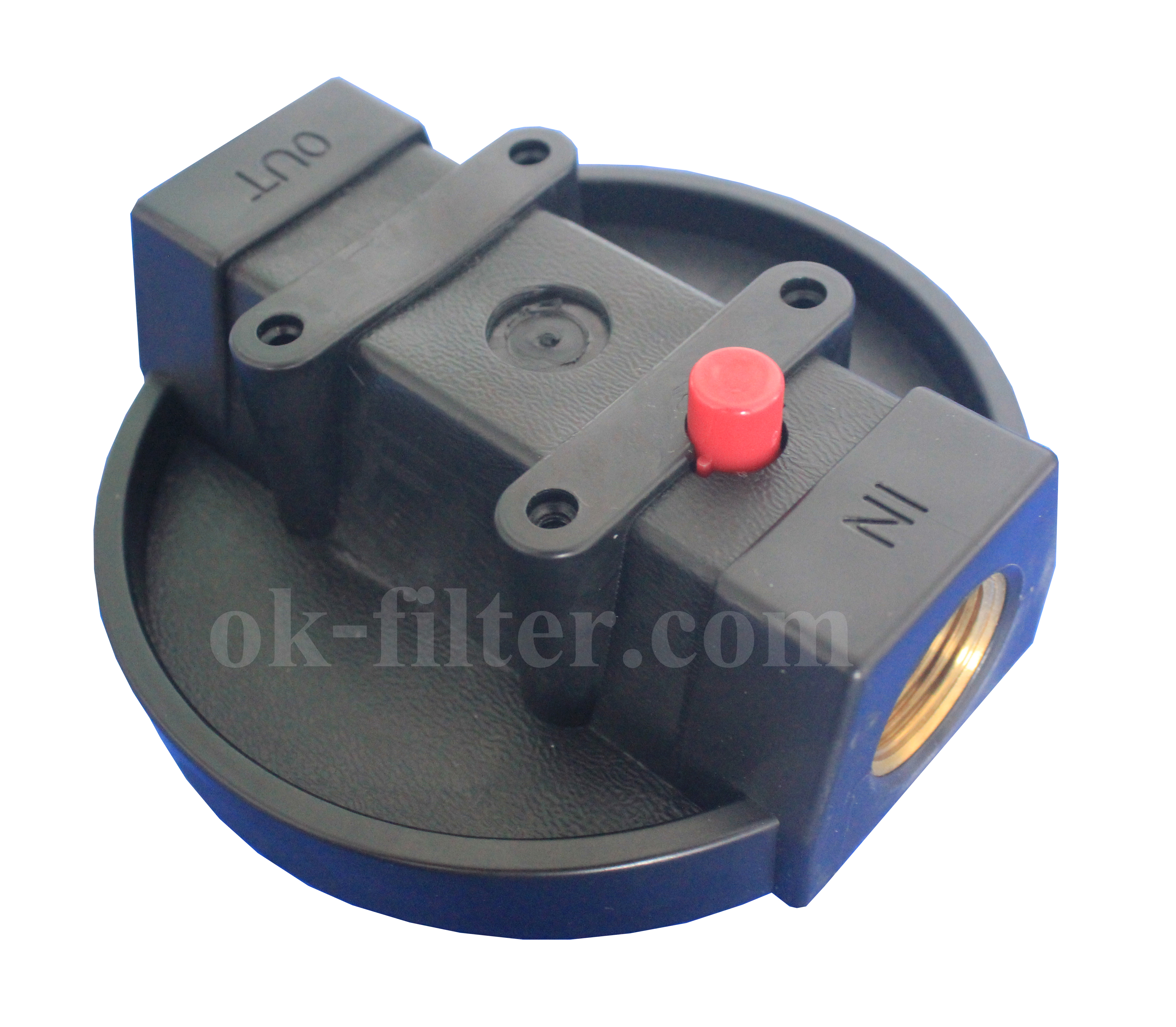 กระบอกกรองน้ำ Housing ทรงใหญ่ สีน้ำเงิน-ทึบ 10 นิ้ว รูเกลียวทองเหลือง 6 หุน (ครบชุดไม่รวมไส้กรอง) Cascade