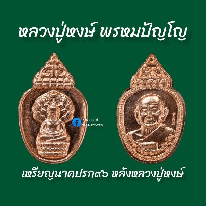 เหรียญนาคปรก๙๖ หลังหลวงปู่หงษ์
