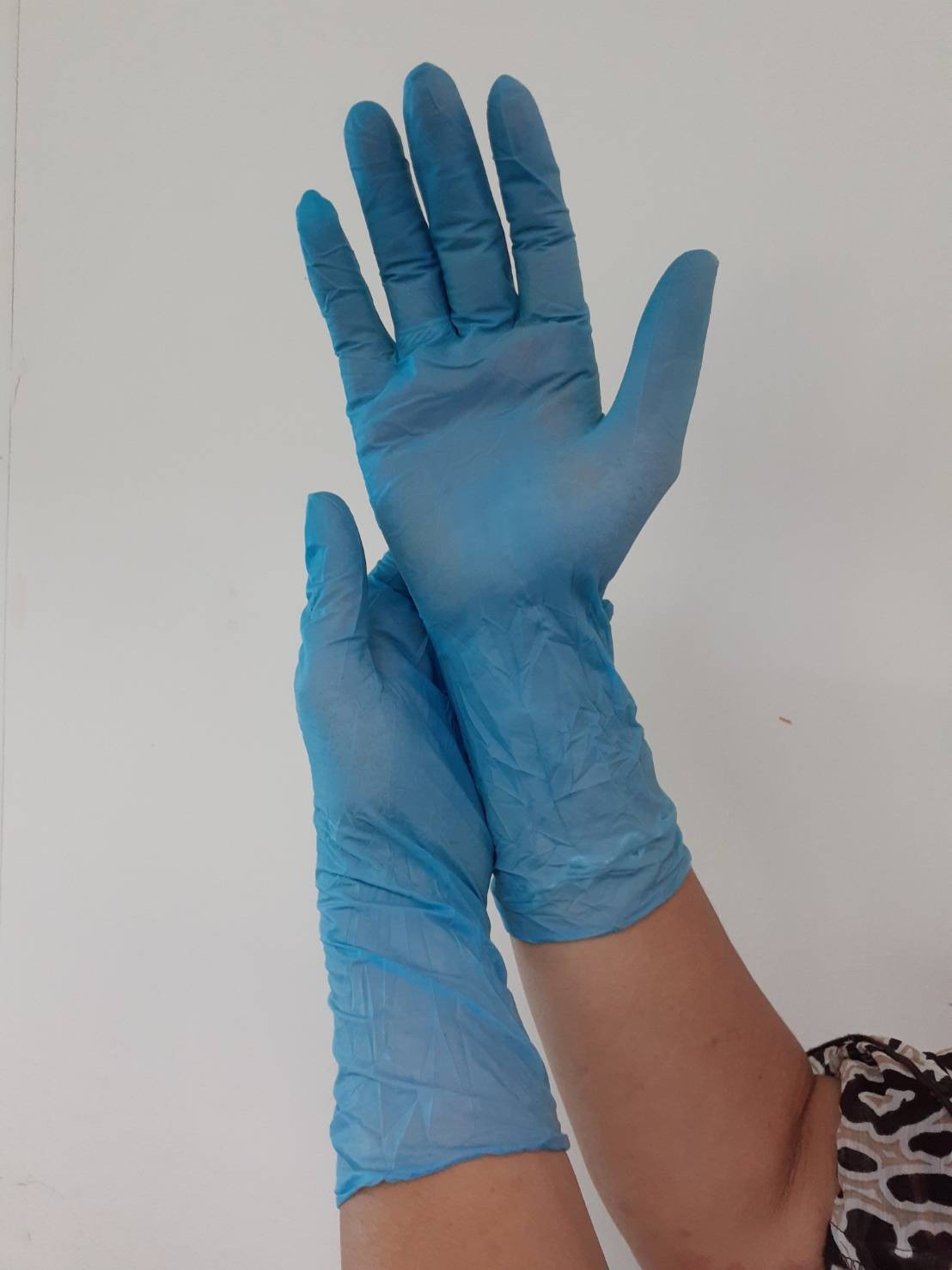 [ยกลัง 10 กล่อง] ถุงมือไนไตรข้อยาว สีฟ้า ไม่มีแป้ง 12 นิ้ว หนา 5 มิล หนัก 7.5 กรัม (100ชิ้น/กล่อง) แบรนด์ ดูราเซฟ แอดวานซ์