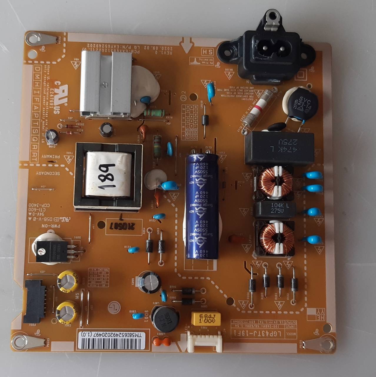 อันที่ 189 LG 43LM5500PTA ซัฟฟลาย EAX68312602 ดีเทสแล้ว