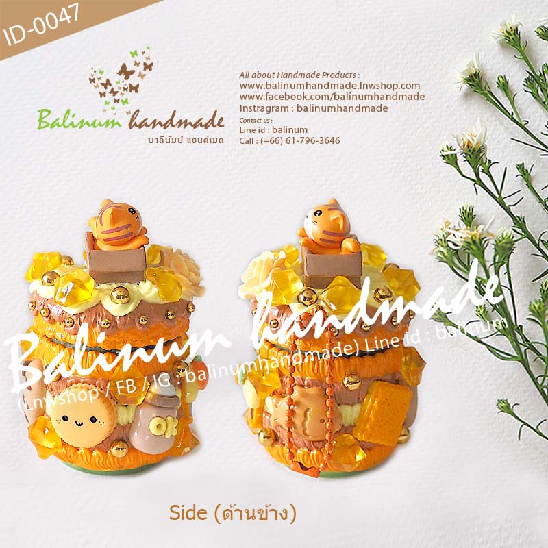 เคสยาดม DIY โมเดลโมเดลแมวส้มกล่อง โดย บาลีนัมป์แฮนด์เมด ยาดมสมุนไพรตราหงส์ไทย (กระปุกสีขาว 8 cc.) ส้ม,น้ำตาล (Orange, Brown)
