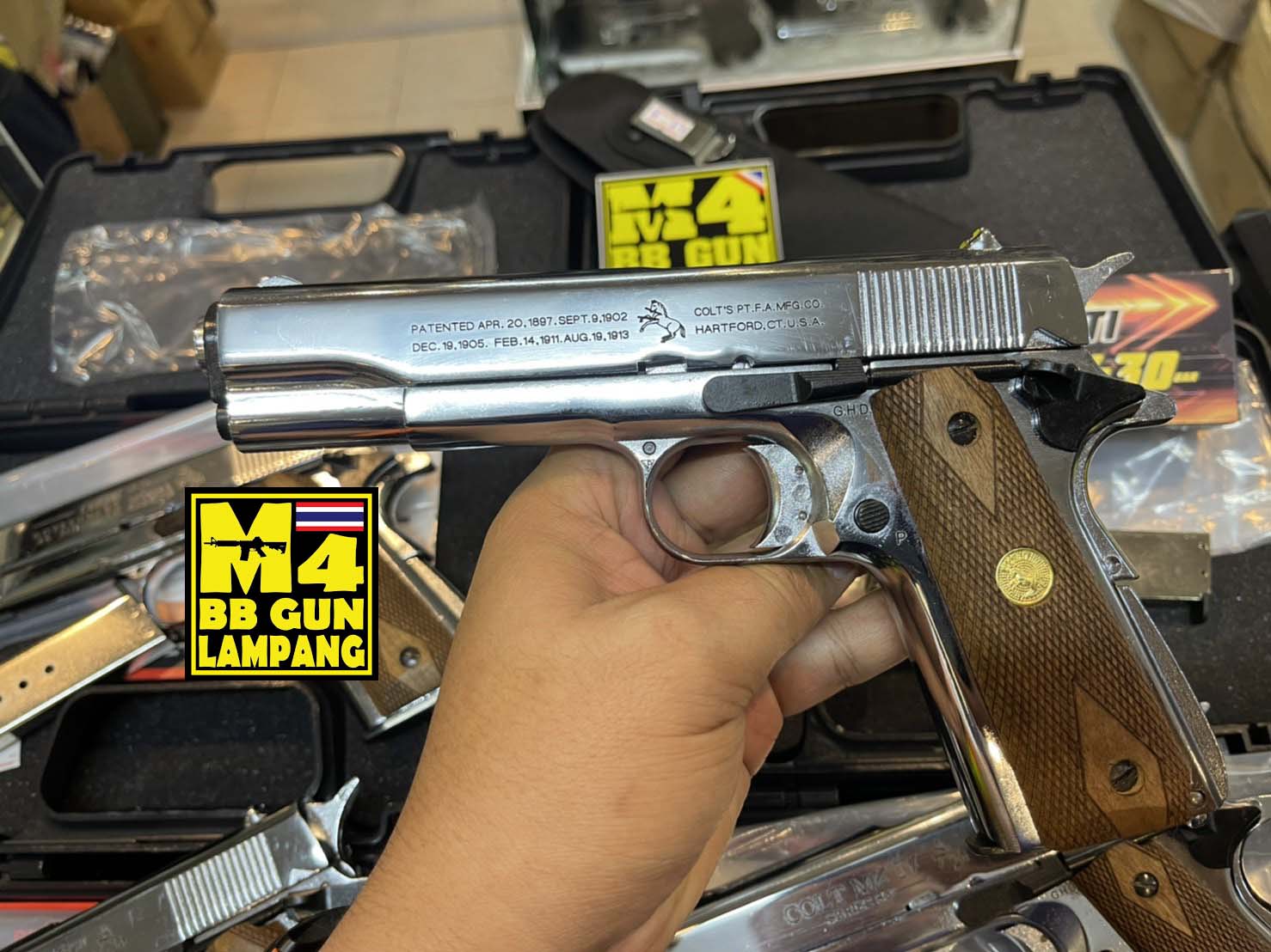 AKSA COLT 1911 ลาย 100 ปี สีเงินเงา