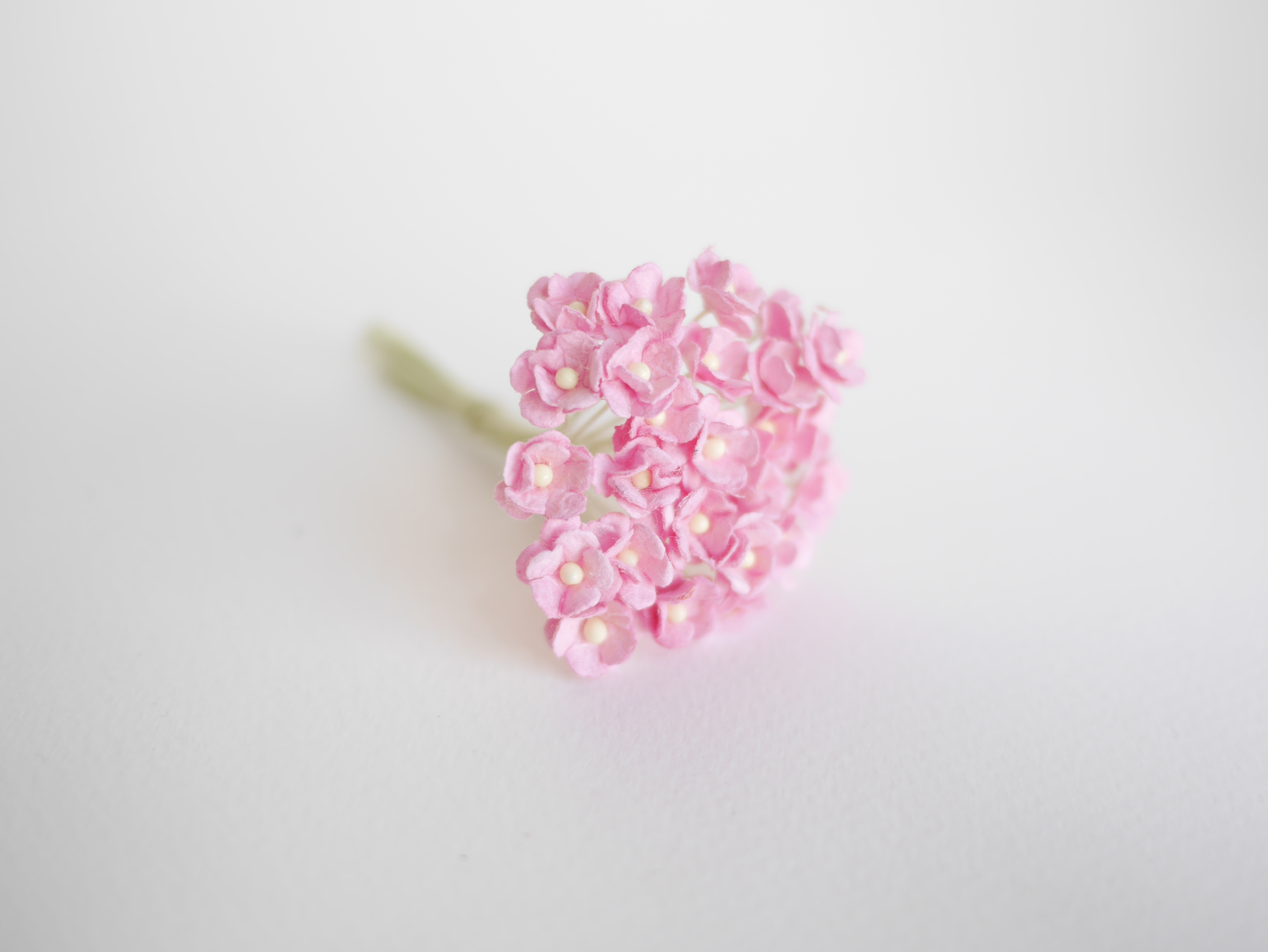 ดอกไม้กระดาษสา ดอกไม้กระดาษสาราคาส่ง ดอกไม้กระดาษสำหรับตกแต่ง งานแต่งงาน หรือติดของชำร่วย ดอก creeping lady 100 ดอก ขนาด 0.8 cm. สีชมพู Small Paper Flower with stem, 100 pcs., size 0.8 cm., creeping flowers 2 layers, pink color