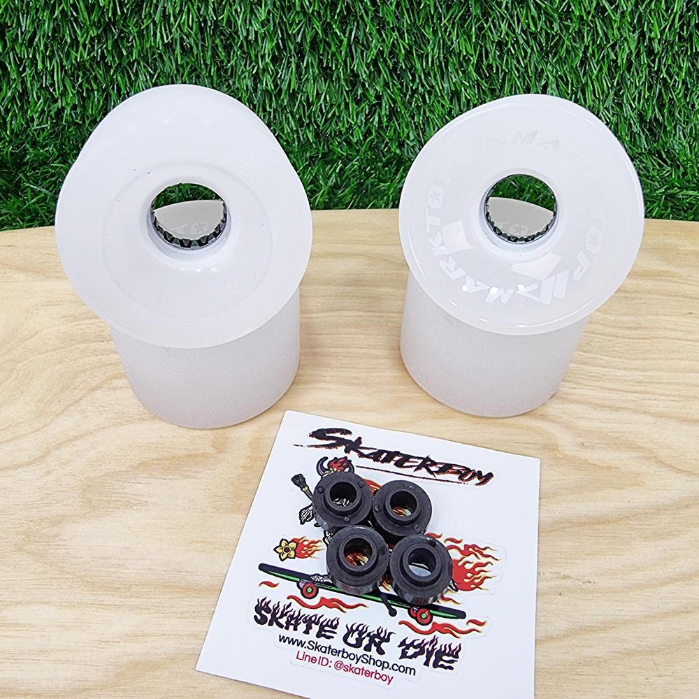 [0316][ลด50%] ล้อสเก็ตบอร์ด ล้อขาวขุ่น ไฟสีขาว 65x50mm 80A skateboard wheels