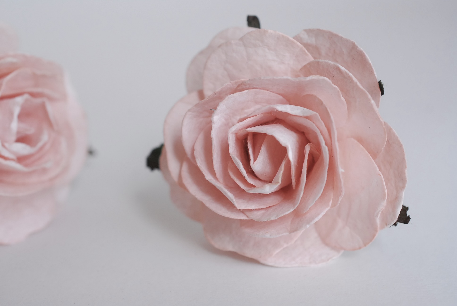 ดอกไม้กระดาษสา ดอกไม้กุหลาบกระดาษ ดอกกุหลาบกระดาษ ขนาด 6.5 cm., สำหรับของชำร่วย, งานแต่งงาน, สีพีชอ่อน Paper flower,10 Pieces mulberry rose, 6.5 cm. pale peach color