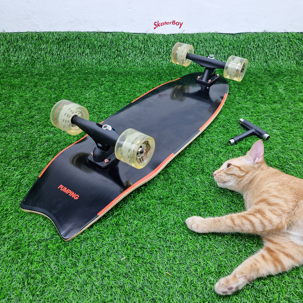 0202 Surf skate RareAnt บอร์ด 30.5x9.5 นิ้ว ทรัค CX7 ล้อ 65mm เซิร์ฟสเก็ตแผ่นกว้างยืนง่าย