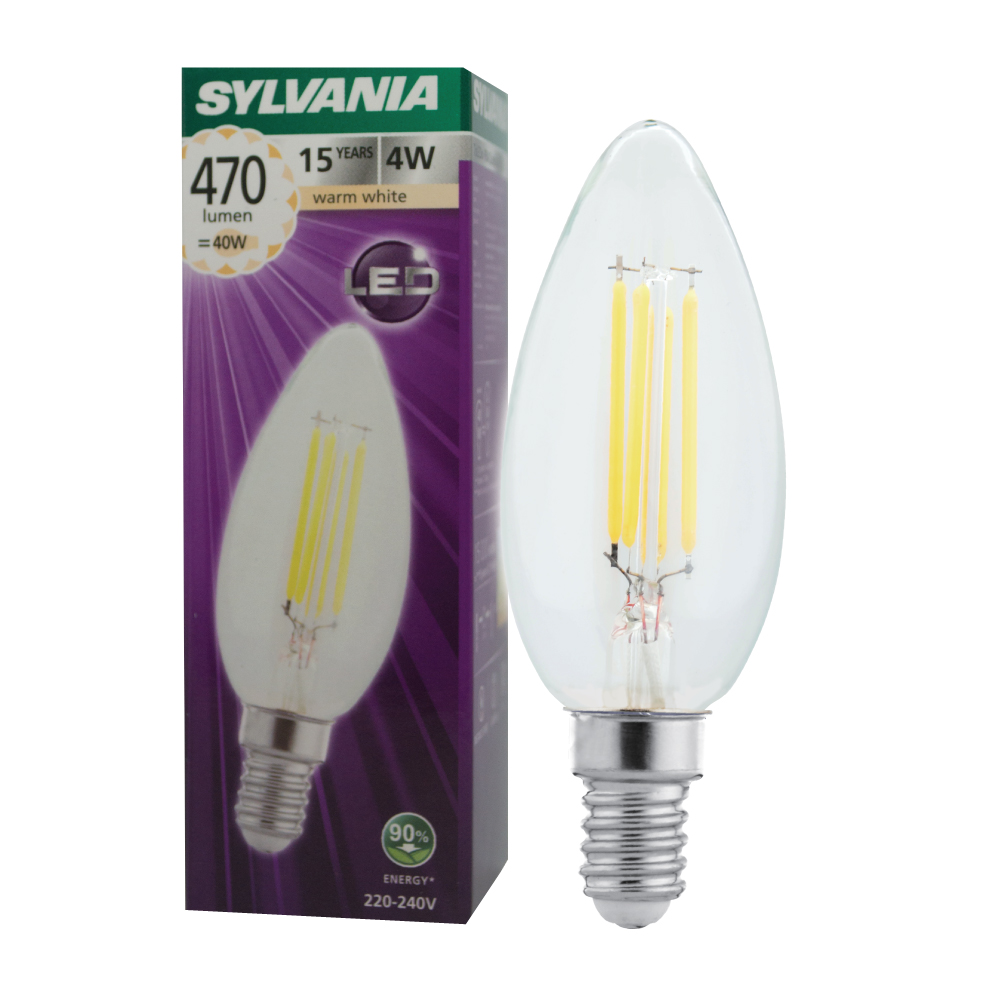 SYLVANIA หลอดไฟ รุ่น ToLEDo FIRA Candle 4W E14 แสงวอร์มไวท์